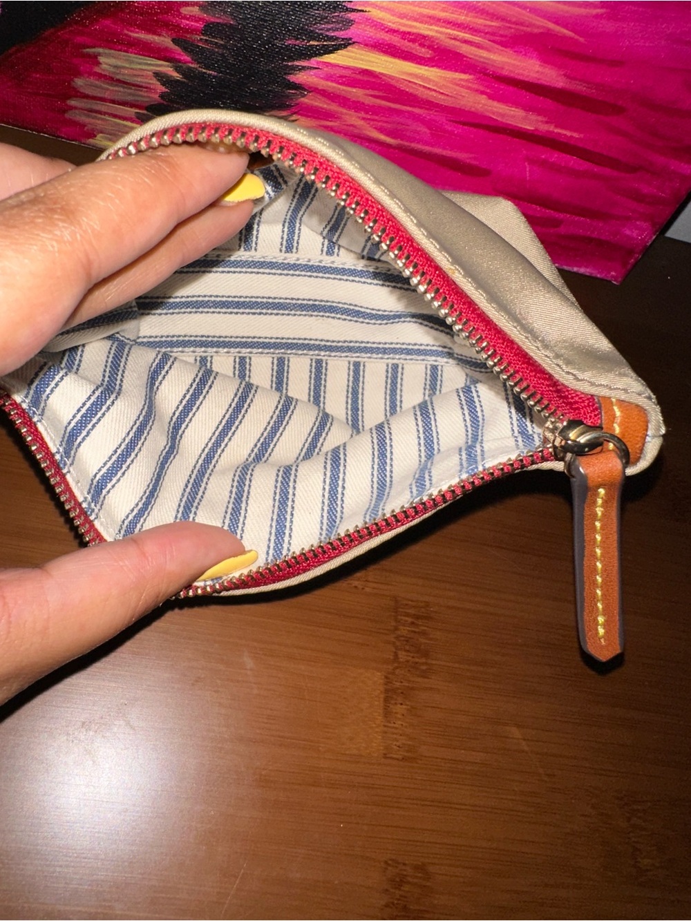Dooney and Bourke Tan Wristlet Pouch - Picture 6 of 8